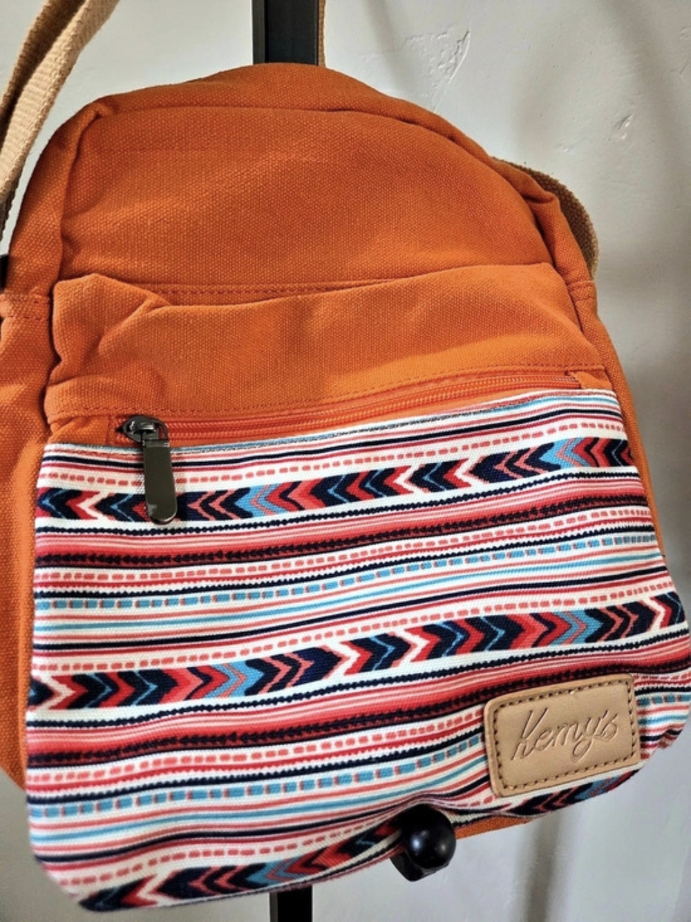 Kipling Orange Geometric Backpack